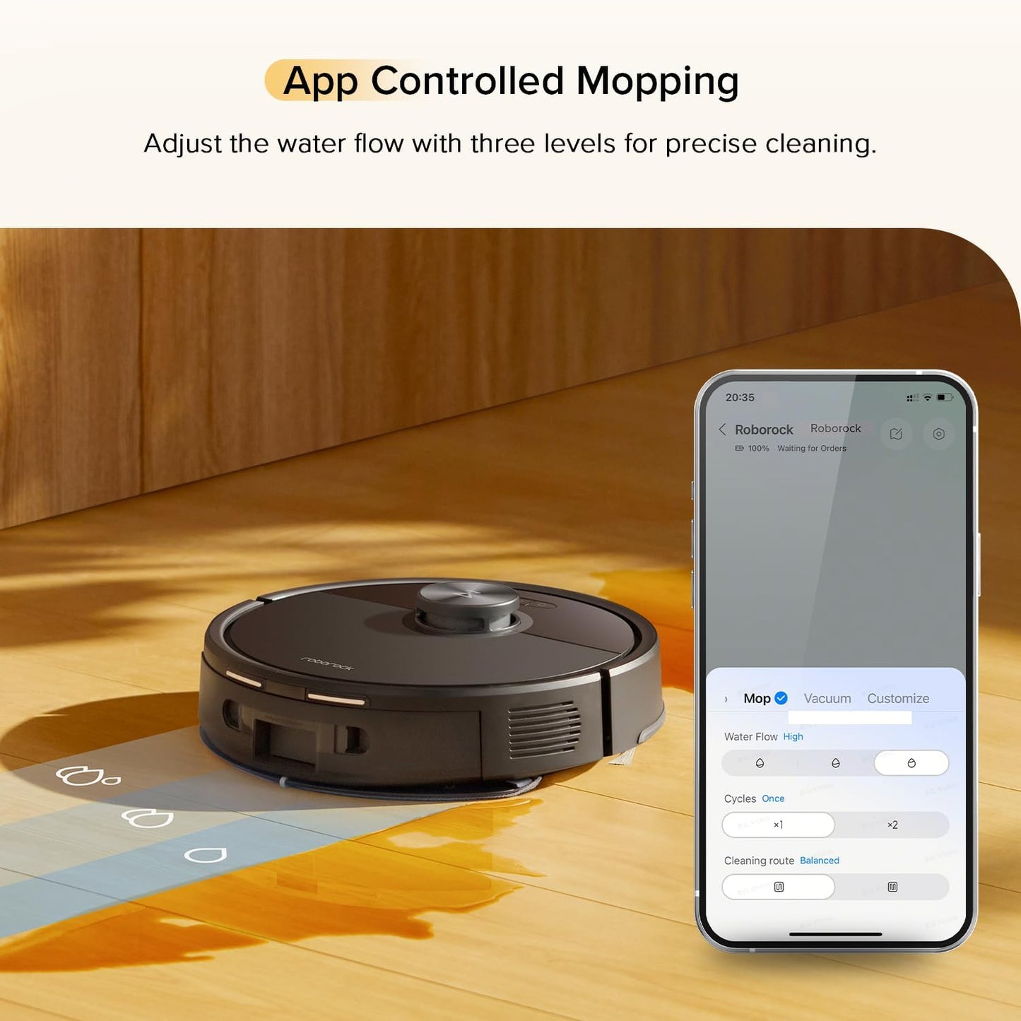 roborock Q7 M5 Robot Vacuum and Mop Combo, 10,000Pa HyperForce Suction, Robotic Vacuum Cleaner, Dual Anti-Tangle System, APP-Controlled Mopping, LiDAR Navigation, for Pet Hair and Carpet, Black