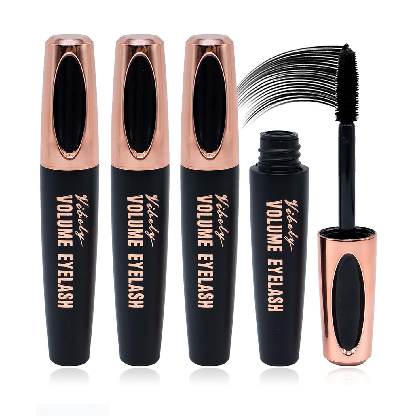 4D Silk Fibers Lashes Mascara,Exquisitely Full,Thickening Softer Fuller Lashes,Long-Lasting No Flaking Natural No Clumping,Waterproof Smudge-proof Thickening Mascara,All Day Exquisitely Full(3 PCS)