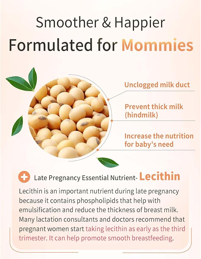 BHK's Lecithin for Clogged Milk Ducts, Loosen Existing Fatty Clogs, Supports Milk Flow, Improve Breastfeeding and Nutrition Quality, 30 Sticks
