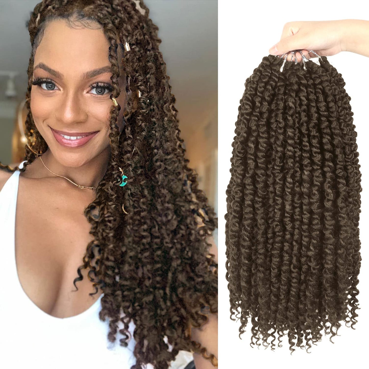 Bileaf Pretwisted Passion Twist Crochet Hair 16 Inch Crochet Passion Twist Hair Pre-Twisted, Pre Looped Ombre Passion Twist Croc