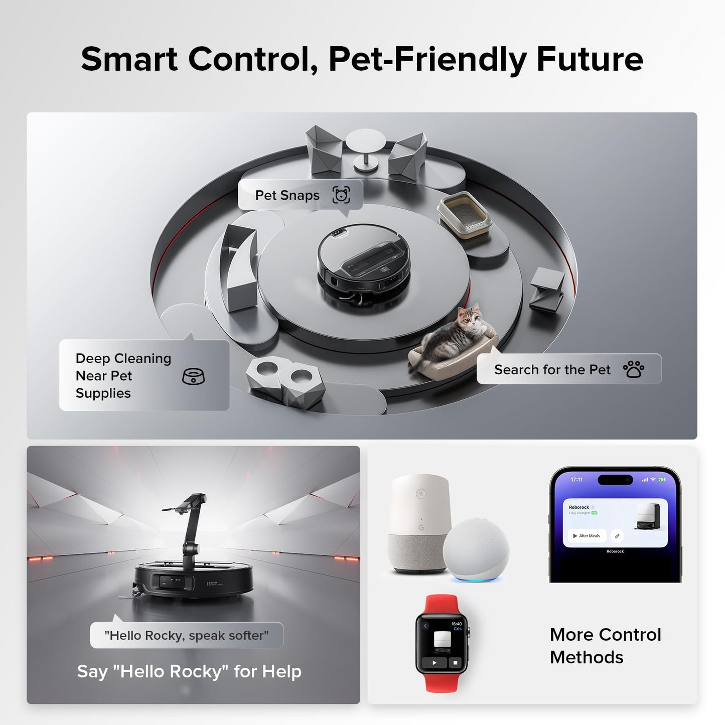 roborock Saros Z70 Robot Vacuum and Mop, OmniGrip Arm, AI-Powered, 22,000Pa Suction, 3.14’’ Ultra Slim, FlexiArm Riser Technology, AdaptiLift Chassis, Obstacle Avoidance, Auto Mop Washing & Drying