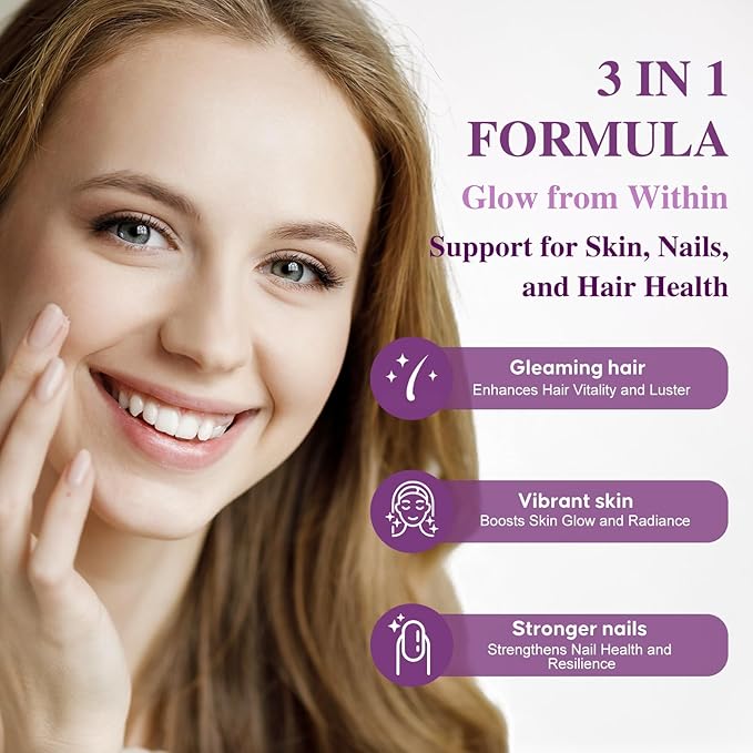 Biotin 10,000MCG Hair Growth Support for Women & Men with Collagen & Keratin – Hair, Skin & Nails Vitamins with Multivitamins & Minerals – 120 Capsules (2-Month Supply)