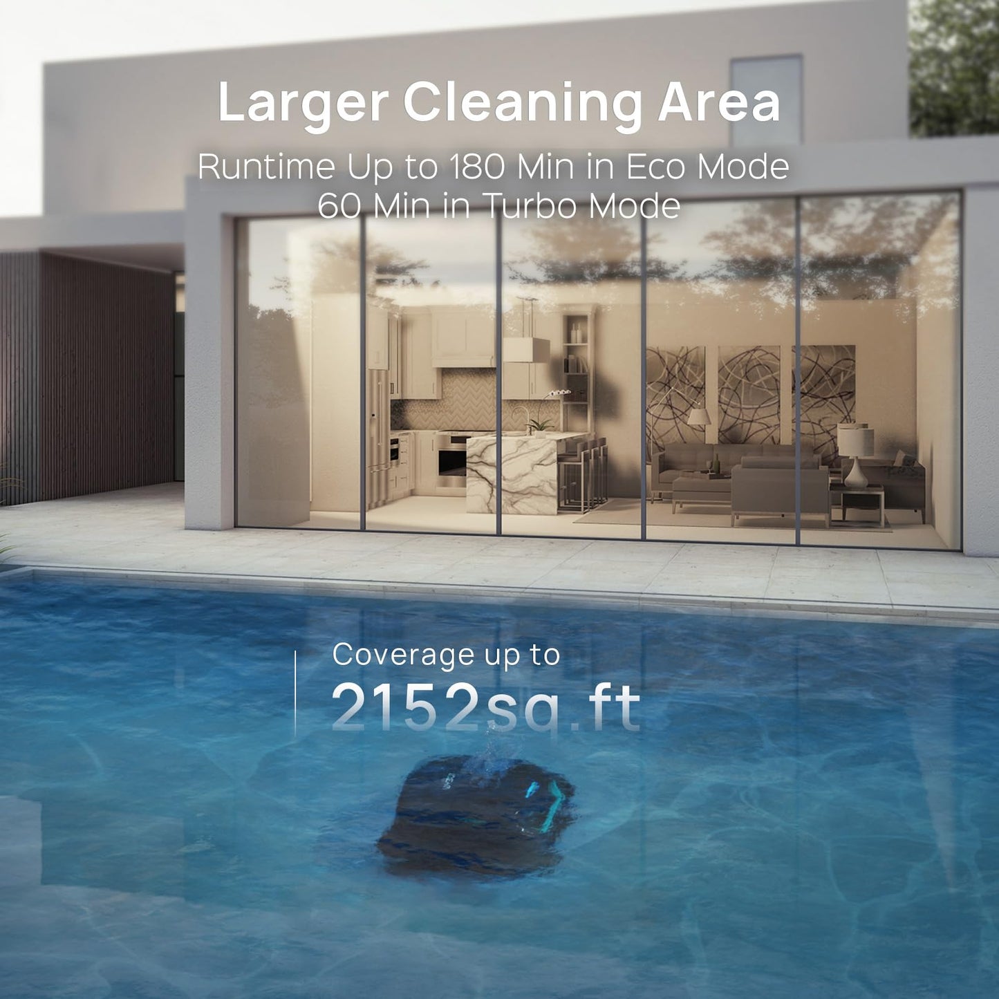 2025 Pro WYBOT C2V AI Camera Cordless Pool Vacuum Robot for Inground&Above Pools, 8 Mode Robotic Pool Cleaner, Utra-fine Filtration, Powerful Suction, Wall Climbing, Waterline Cleaning, Black