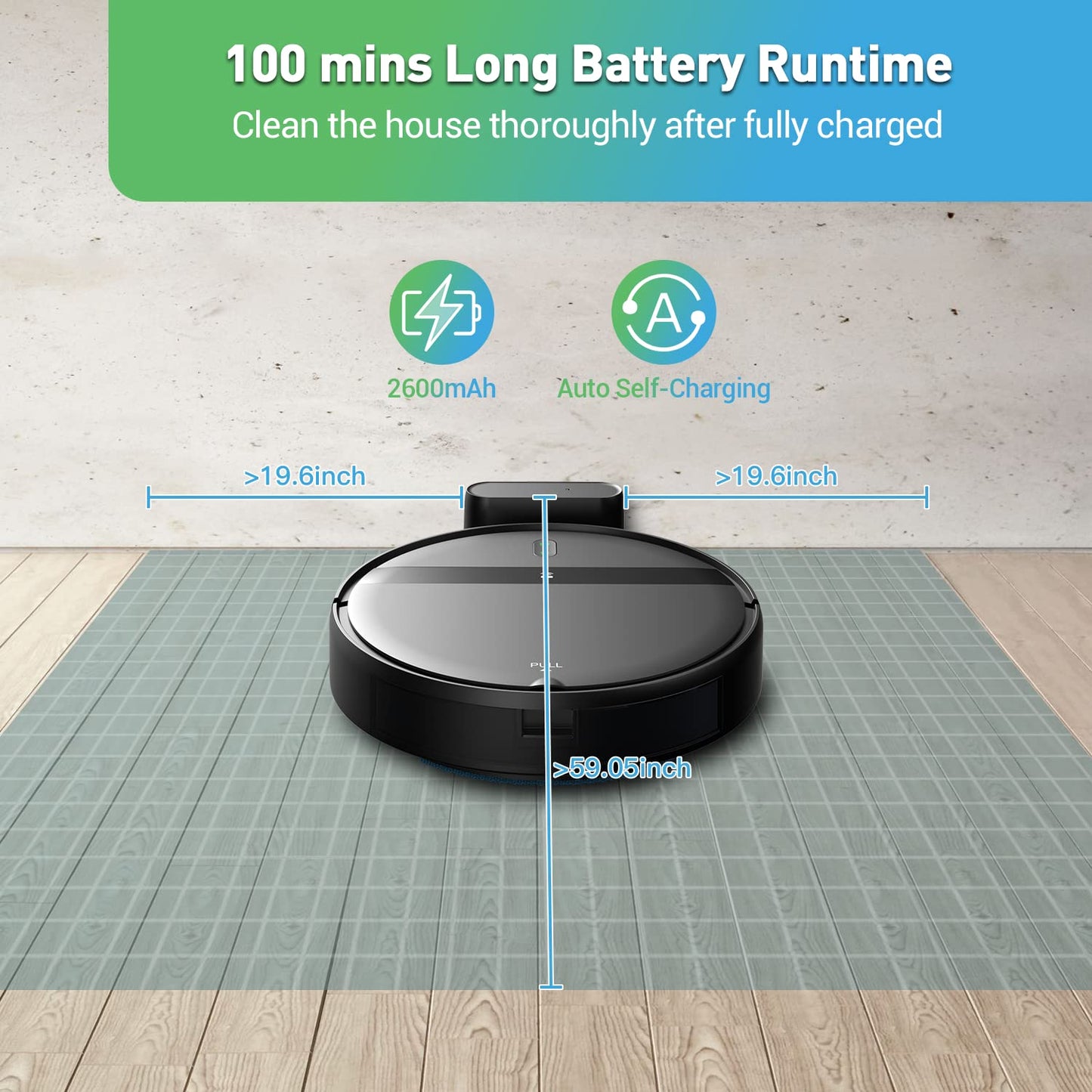 Kilgone Robot Vacuum and Mop Combo 2300Pa for Pet Hair | Robotic Vacuum Cleaner with WiFi/Alexa/App | Auto Recharge & Tangle-Free | Ultra-Slim Quiet 2.8" for Hard Floors, Low-Pile Rugs