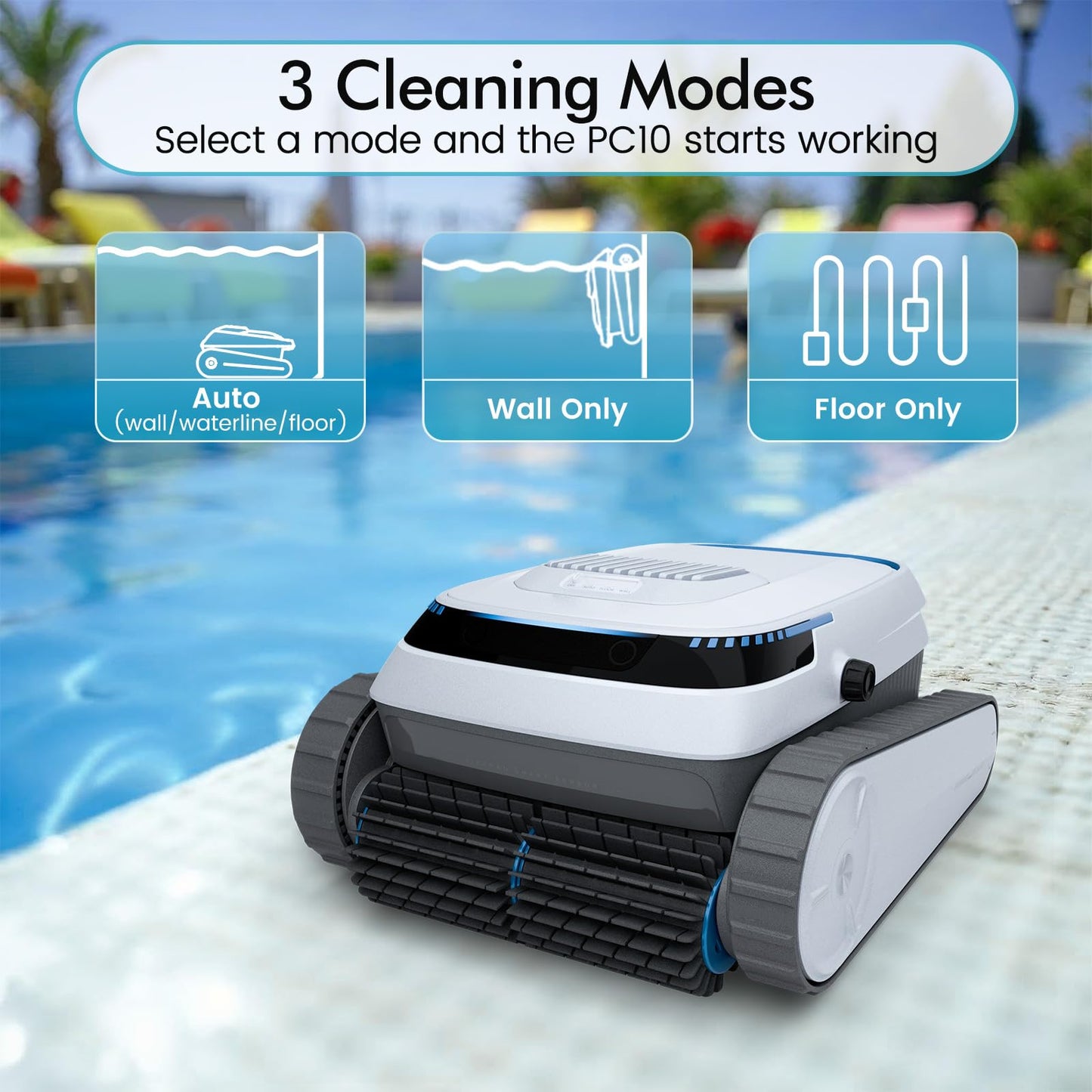 BOTLUXE Pool Vacuum for Inground Pools, 45,000Pa Power, Smart Navigation, Cordless Robotic Pool Cleaner for Pool Floor, Wall & Waterline, 120min Runtime, Suitable for Inground and Above Ground Pools