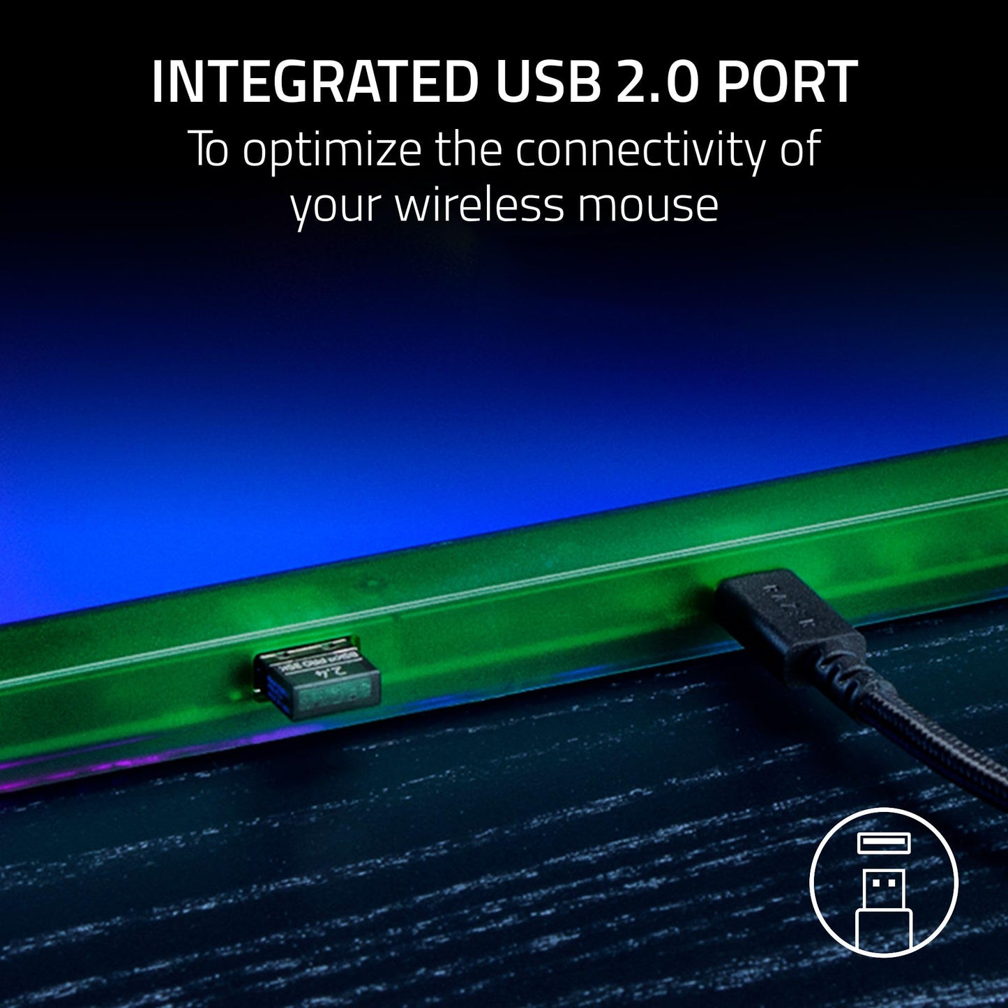 Razer Firefly V2 Pro Fully Illuminated RGB Gaming Mouse Mat: Backlit Design - 15 Zone Lighting - USB 2.0 Port - Detachable USB Type C Cable - Micro Textured Surface - Anti Slip Base - Phantom Green