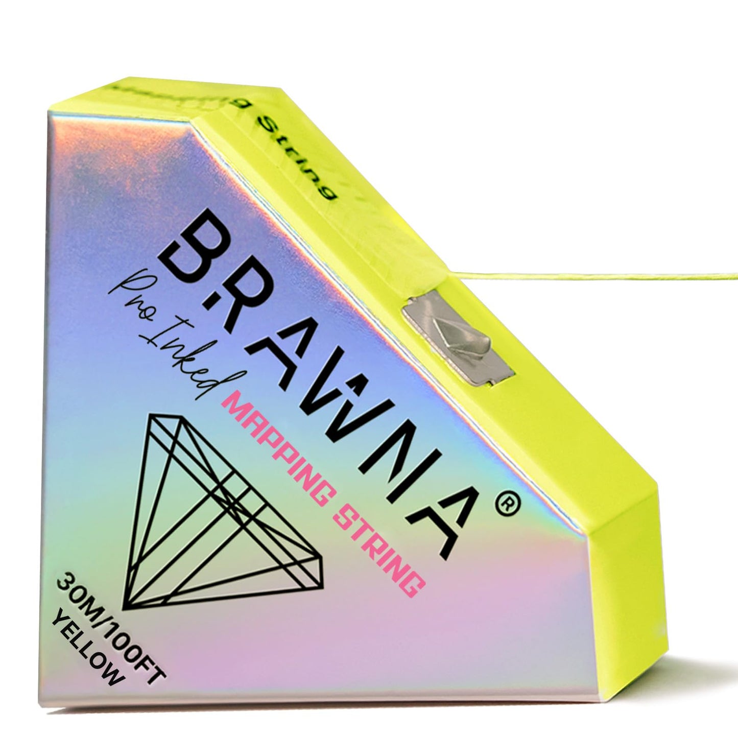 Brawna 30M [ 100Ft ] Pro Inked Mapping String For Brow And Lip Measuring - Pmu Supplies - Color - Yellow