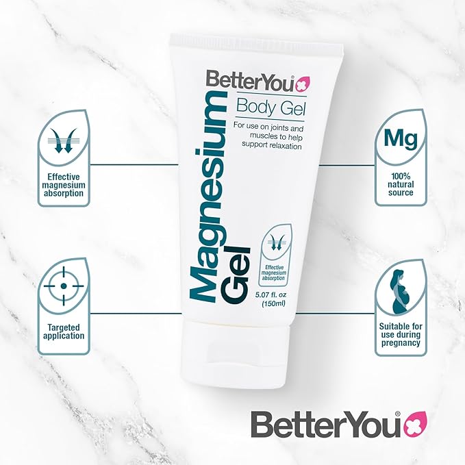 BetterYou Magnesium Gel - Relaxing Muscle Rub - Topical Magnesium for Effective Absorption - Tense Joint Support and Sore Muscle Relief - 5.07 oz