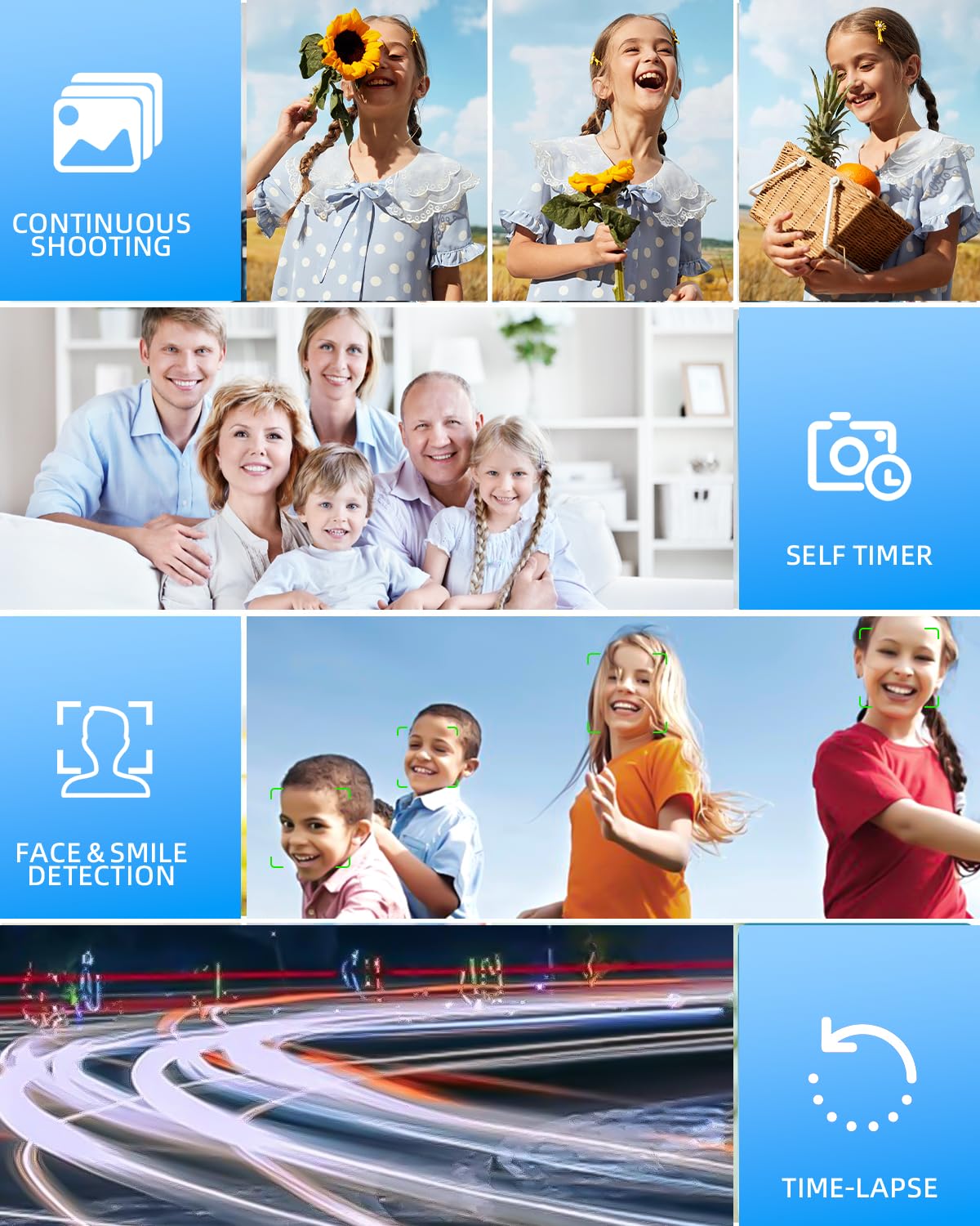 4K Digital Camera for Photography, Autofocus 64MP Vlogging Camera, 32GB TF Card, 2.8'' LED Screen, 18X Zoom, Anti-Shake, Portable YouTube Point and Shoot Digital Cameras for Kids Teens Adult Beginner