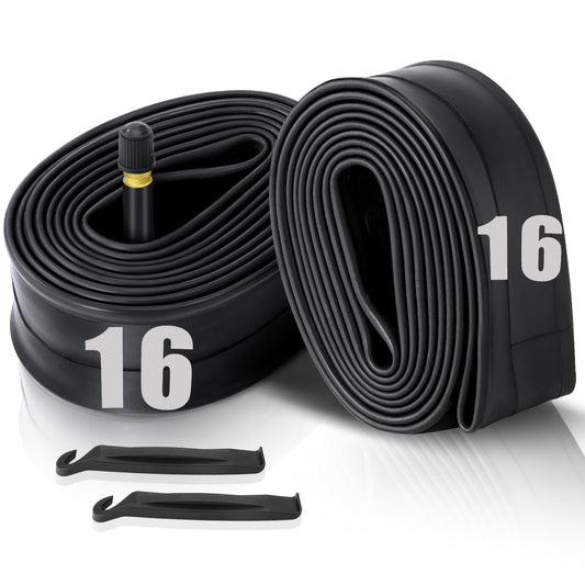 2 Pack 16" Kids Bike Inner Tubes Fit 1.75/1.95/2.125 with 32mm Schrader Valve, 16'' x 1.75/2.125 Tyre Tube with 2PCS Levers, 16'' Bike Tube Compatible with Kids/Road Bikes by Hydencamm (2 of One Size)