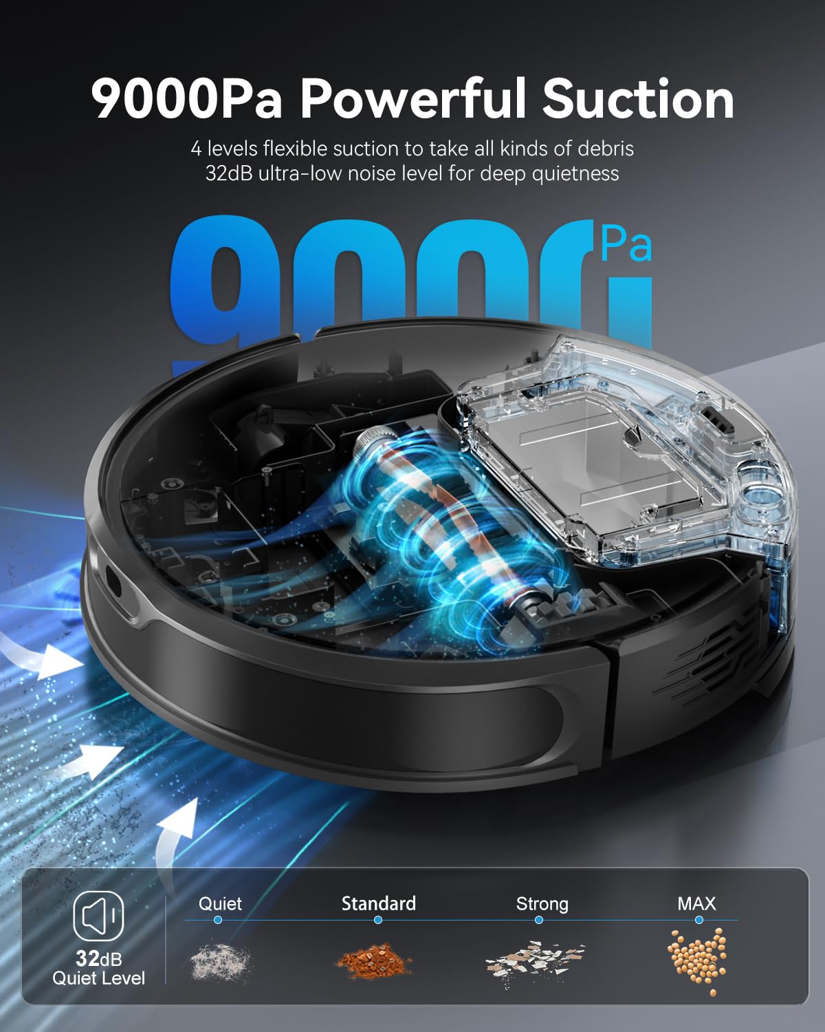 Kokaidia Robot Vacuum and Mop Combo, LiDAR Navigation, 9000Pa Suction Robotic Vacuum Cleaner – Ultra Slim Design, 200 Min Runtime, Auto Recharge, Customizable Cleaning for Pet Hair, Hard Floors