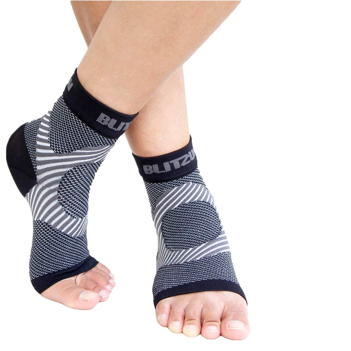 BLITZU Foot Compression Sleeve Plantar Fasciitis Relief Plantar Fasciitis Socks Women Ankle Sleeve Support Foot Support for Pain Plantar Fasciitis Compression Socks Black XXL