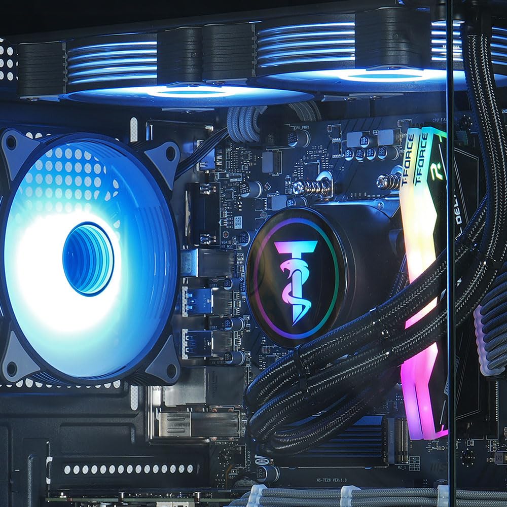 ViprTech Reaper 2.5 Liquid-Cooled PC - AMD Ryzen 7 8700F (5.0Ghz Turbo), AMD RX 7800 XT 16GB, 32GB DDR5 6400, 2TB NVMe SSD, 1000W Gold, VR-Ready, WiFi BT, Win 11, Gaming Desktop Computer, Black