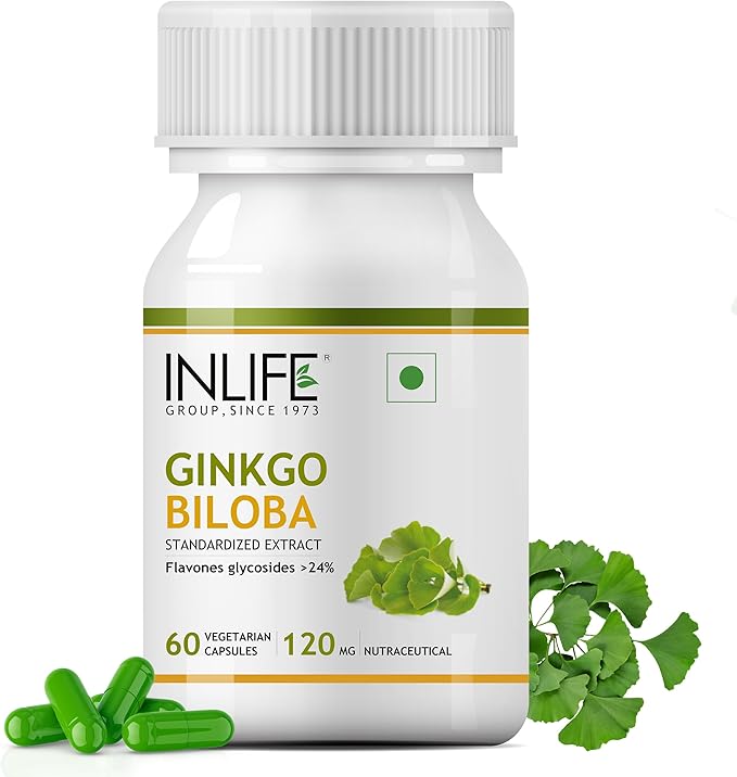 Ginkgo Biloba Extract Capsules 120mg | Herbal Supplement - 60 Vegetarian Capsules