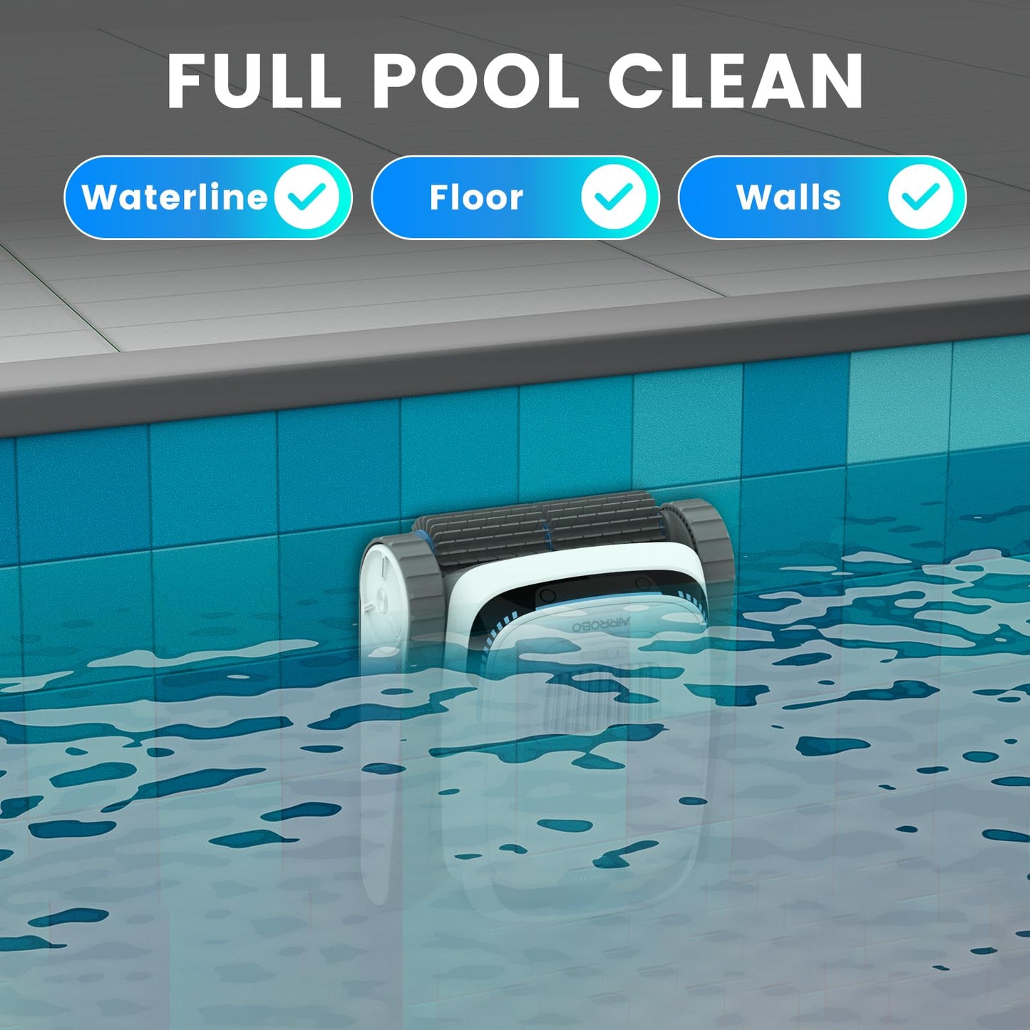 AIRROBO Pool Vacuum for Inground Pools, Smart Navigation Pool Cleaner Robot, Wall Climbing Pool Cleaner, Cleans Pool Floors, Walls & Waterline, 120 Min Run Time, for Above Ground & Inground Pools