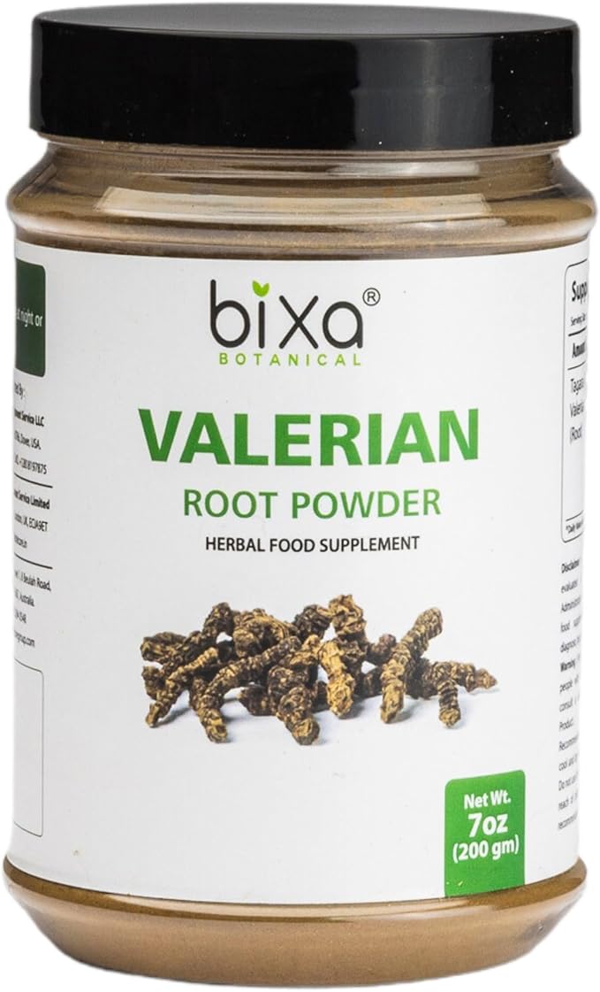 bixa BOTANICAL Valerian Root Powder (200g / 7oz) – Made for Organic Valerian Root, Gluten-Free, Non-GMO, Vegan, 100% Pure, Steam-Treated Valerian Root for Sleep Support