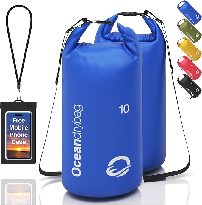 Oceandrybag - Waterproof Dry Bag Backpack - Floating Dry Sack Portable for Kayaking, Beach, Rafting, Boating, Hiking, Camping, Fishing with Waterproof Phone Case