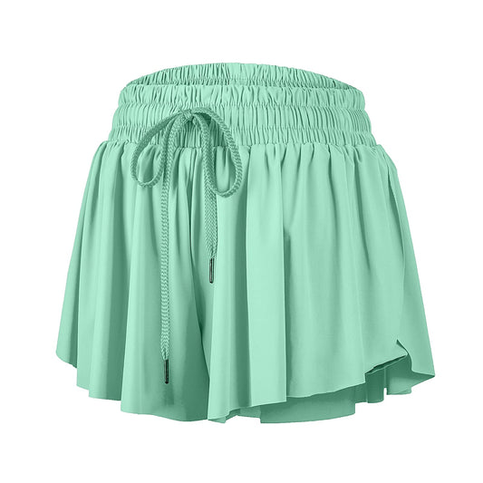 Blaosn Flowy Basketball Shorts Women Gym Yoga Athletic Workout Running Skort Exercise Sweat Spandex Lounge Cute Teen Girls Skirt with Pockets Clothes Trendy Casual Summer(S, Sea Green)