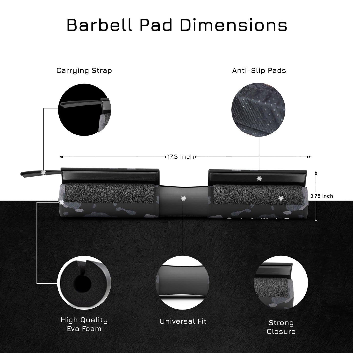 BREAKING LIMITS Barbell Pad for Hip Thrust - Squat Bar Pad for Neck - Bar Cushion Weightlifting Hip Thrusts - Almohadilla para Barra Gym - Smith Machine Pad – Bar Cover for Hip Thrust (Camo)