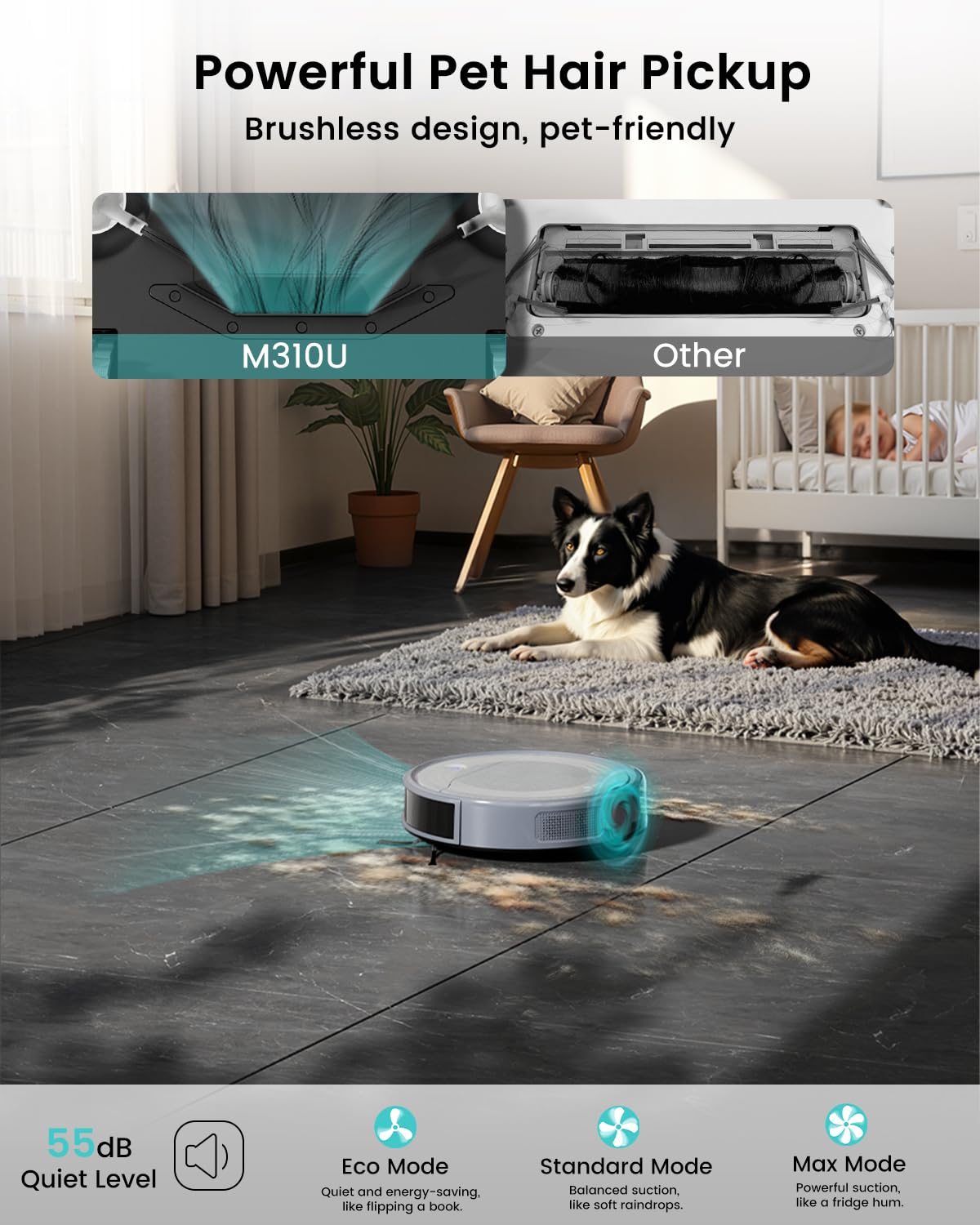 Lefant M310 Ultra Robot Vacuum and Mop, 6000Pa Suction-Slim Robotic Cleaner with ToF LiDAR Navigation, Accurate Obstacle Avoidance, WiFi/App/Alexa Control, 170min Runtime, for Pet Hair and Home