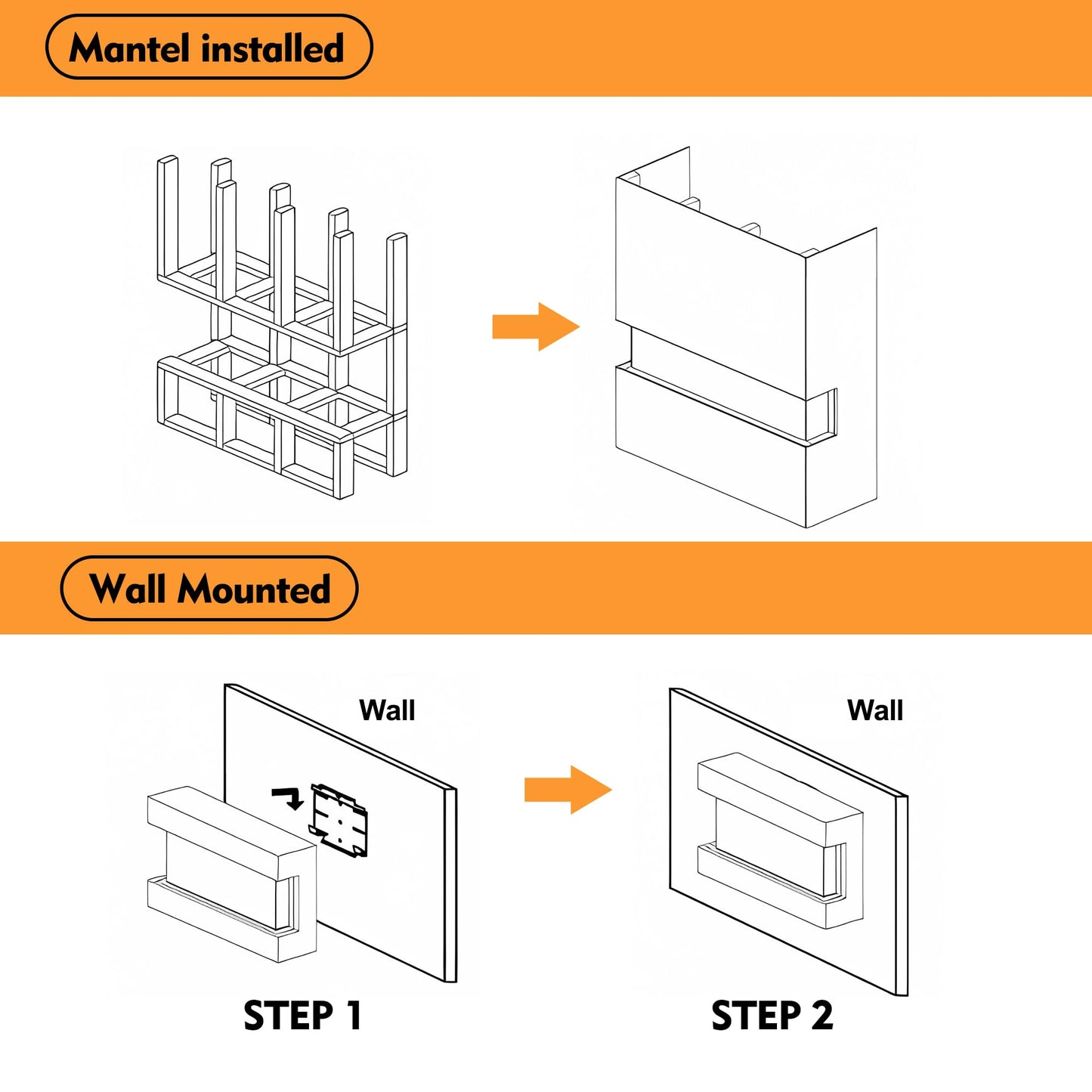 Masarflame 36" WiFi Electric Fireplace, 3-Sided Glass Fireplace Heater with Timer & Thermostat, 13×13 Flame & Fuel Bed Colors with Top Light, Adjustable Sound Volume, Log & Crystals, Work with Alex