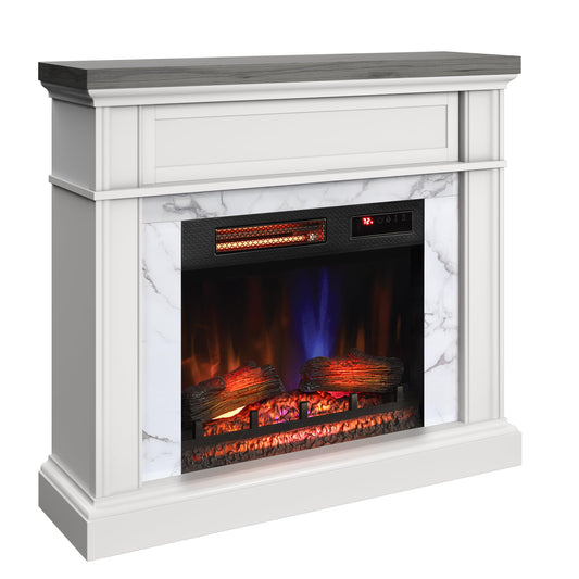 duraflame® Wall Mantel Electric Fireplace, Bright White