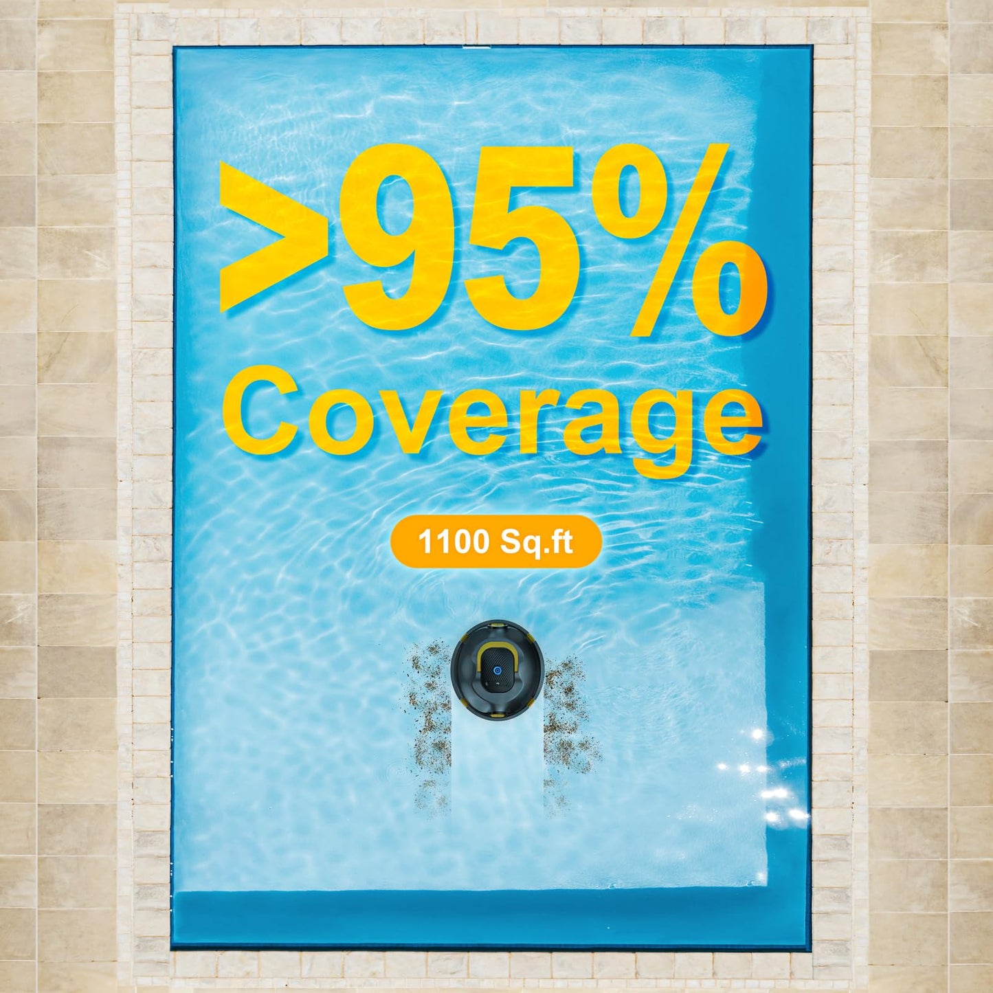 Y20 Cordless Robotic Pool Cleaner, Automatic Pool Vacuum for Above Ground & Inground Pool, 90 Min Runtime, Auto-Parking, Lightweight, Powerful Robot up to 1100 sq.ft