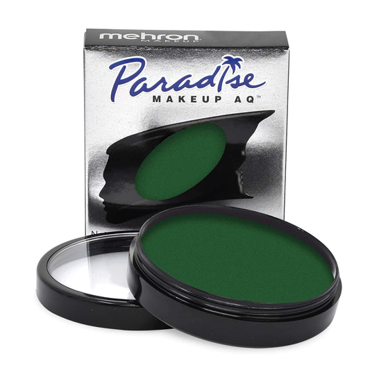 Mehron Makeup Paradise Makeup AQ Pro Size | Stage & Screen, Face & Body Painting, Special FX, Beauty, Cosplay, and Halloween | Water Activated Face Paint & Body Paint 1.4 oz (40 g) (Dark Green)