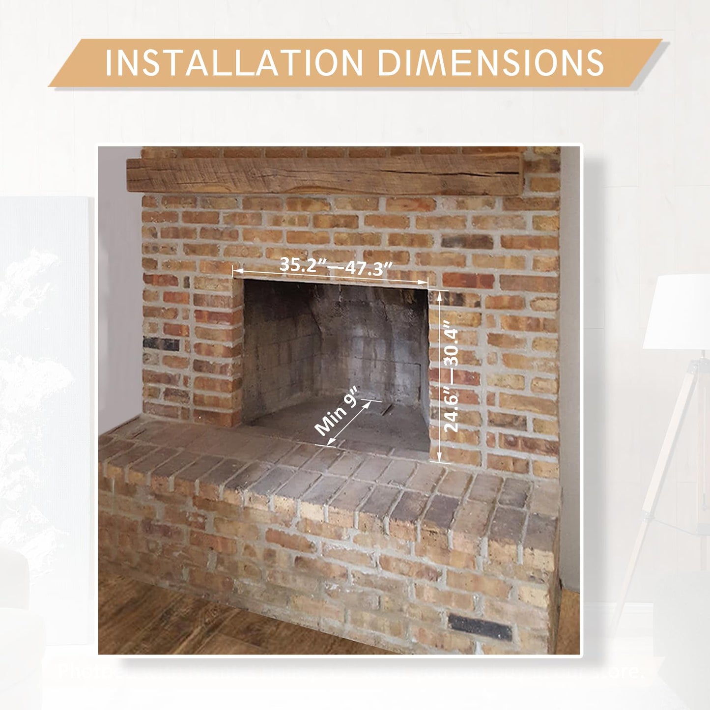 LegendFlame Damon 39 Inches Electric Fireplace Insert with Trim Kit, Glass Door and Mesh Screen, Fireplace Heater 750/1500W, Fire Crackling Sound, Adjustable Flame Speed, Remote Control, Black