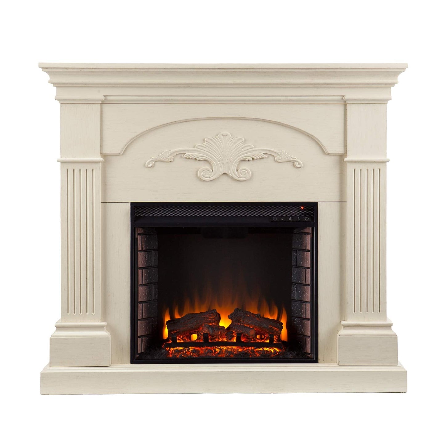 SEI Furniture Sicilian Harvest Traditional Style Electric Fireplace, 44.75" W x 14" D x 40.25" H, Ivory