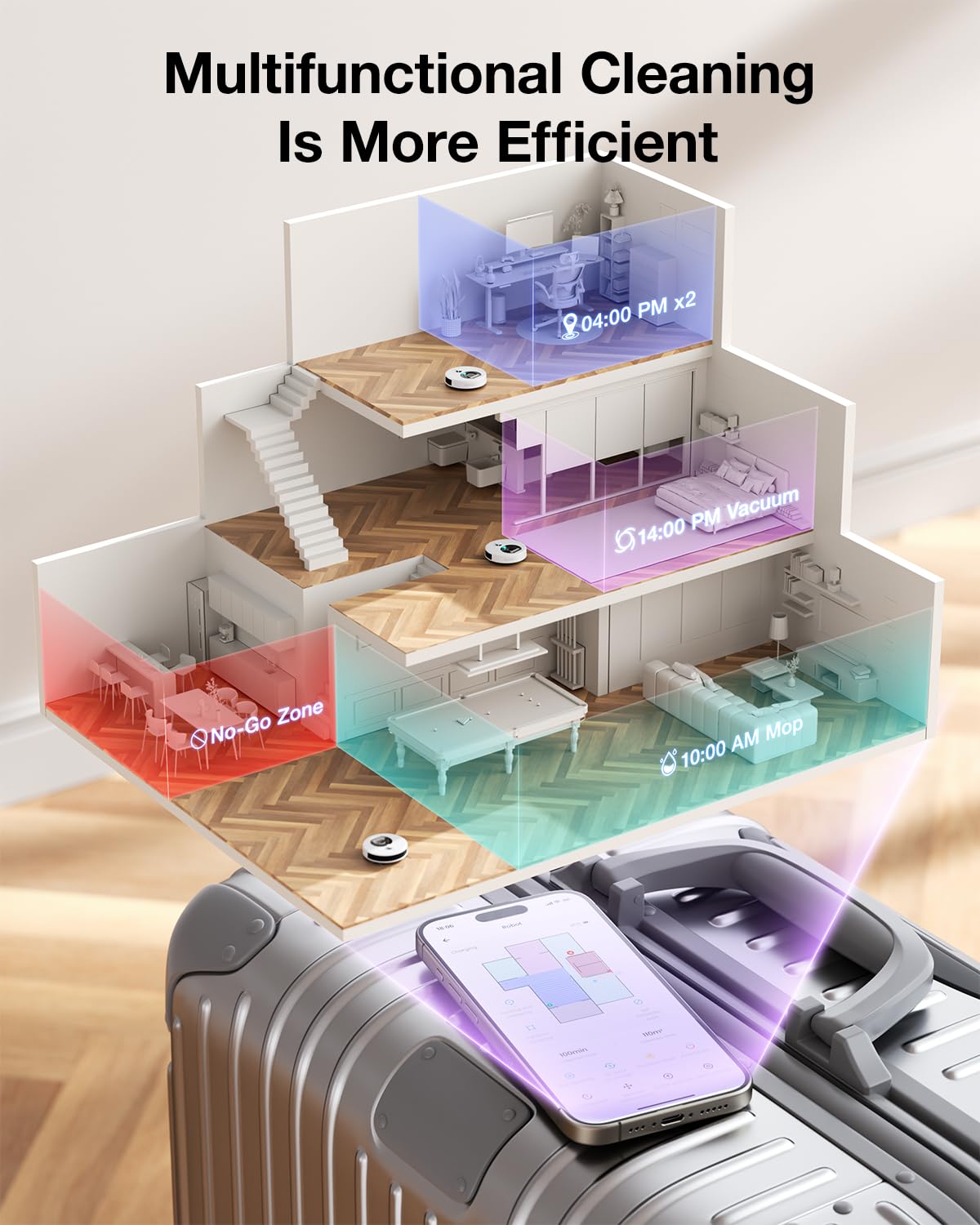 OKP Robot Vacuum with Mapping, 6000Pa Power Suction, LiDAR Navigation, Robot Vacuum and Mop Combo for Hard Floors and Pet Hair Pick Up, WiFi/App/Alexa Control, Smart No-Go Zone, L7