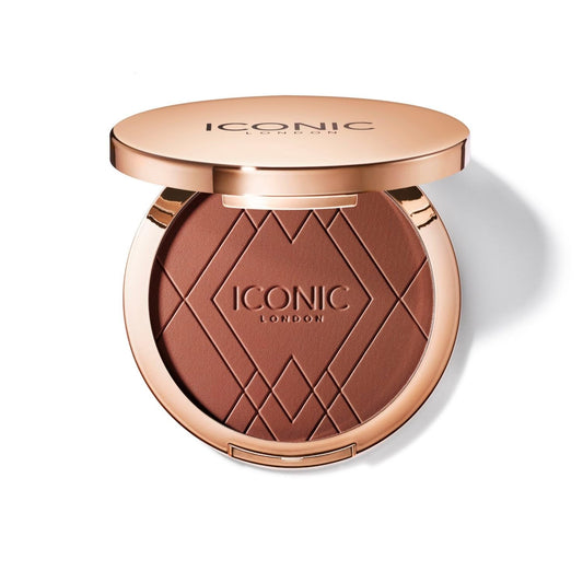 ICONIC LONDON Ultimate Bronzing Powder | Silky Powder, Flawless Matte Finish Bronzer Cruelty-Free, Vegan Makeup, (Warm Deep) 0.59 oz