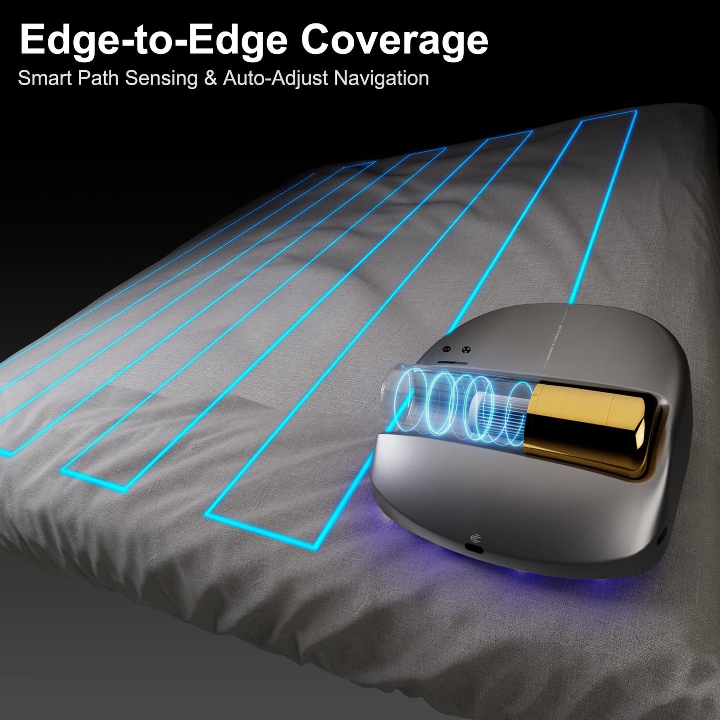 CREATULIZE 3 in 1 Cordless Robot Bed Vacuum Cleaner with 270nm UV Light - Smart Navigation, 14AW Strong Suction & Edge Detection Technology for Mattress, Sofa, Carpet