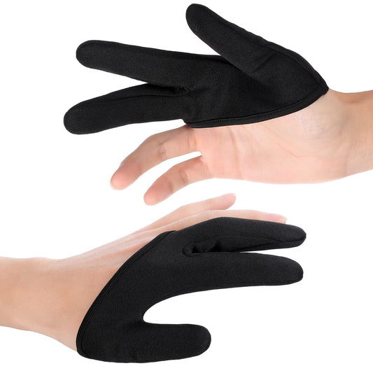 LOYIM 2 Pcs Heat Resistant Gloves for Hair Styling Curling Wand 3 Finger Reusable Mittens Protection Gloves for Barber Dye Protector Straightening