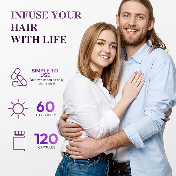 Biotin 10,000MCG Hair Growth Support for Women & Men with Collagen & Keratin – Hair, Skin & Nails Vitamins with Multivitamins & Minerals – 120 Capsules (2-Month Supply)