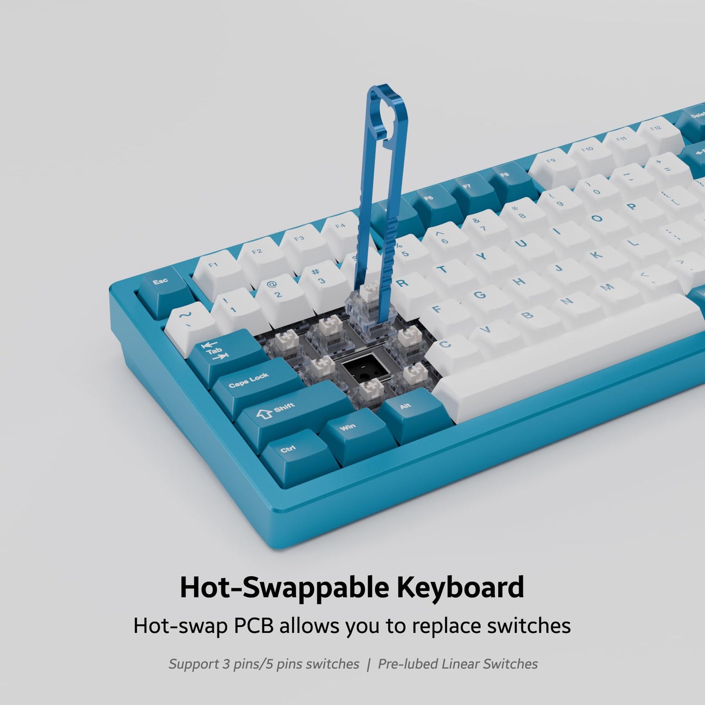 Chilkey ND75 Aluminum Keyboard 75% Percent Wireless Gaming Mechanical Keyboard with LCD Screen, Quick Assembly, BT/2.4G/USB-C, Hot Swappable Per-Key RGB Custom Blue Key Board for Laptop Office PC