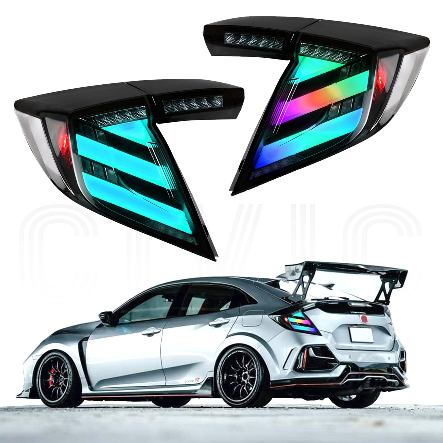 TT-ABC RGB Mods Tail light for Honda Civic Hatchback 2016-2021 (RGB for Hatchback)