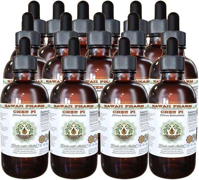 Chen Pi Alcohol-Free Liquid Extract, Chen Pi, Tangerine (Citrus Reticulata) Peel Glycerite Hawaii Pharm Natural Herbal Supplement 15x4 oz