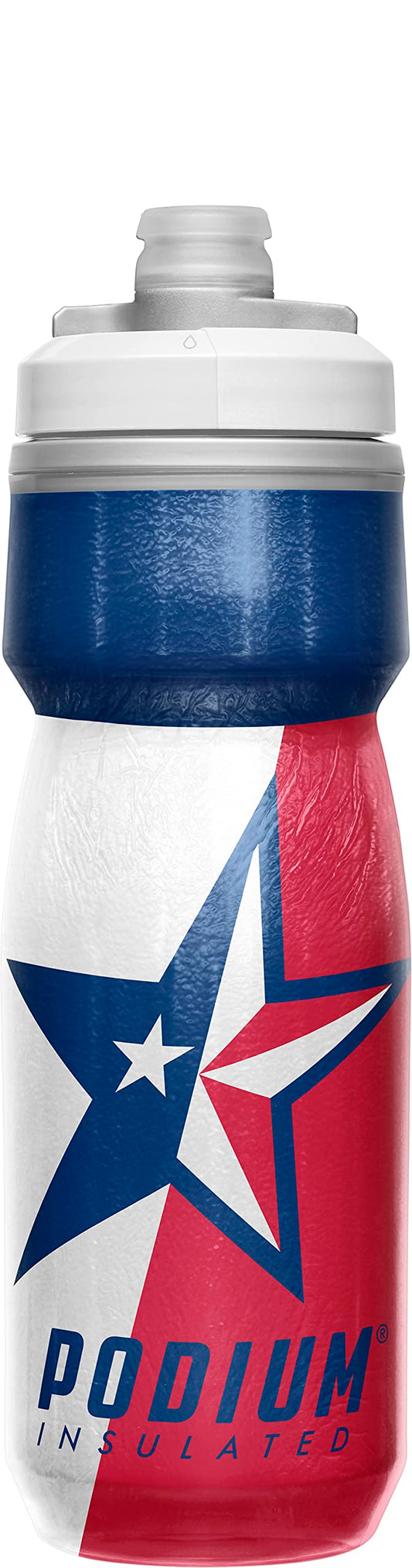 CamelBak Podium Chill Insulated Bike Water Bottle - Easy Squeeze Bottle - Fits Most Bike Cages - 21oz, Texas