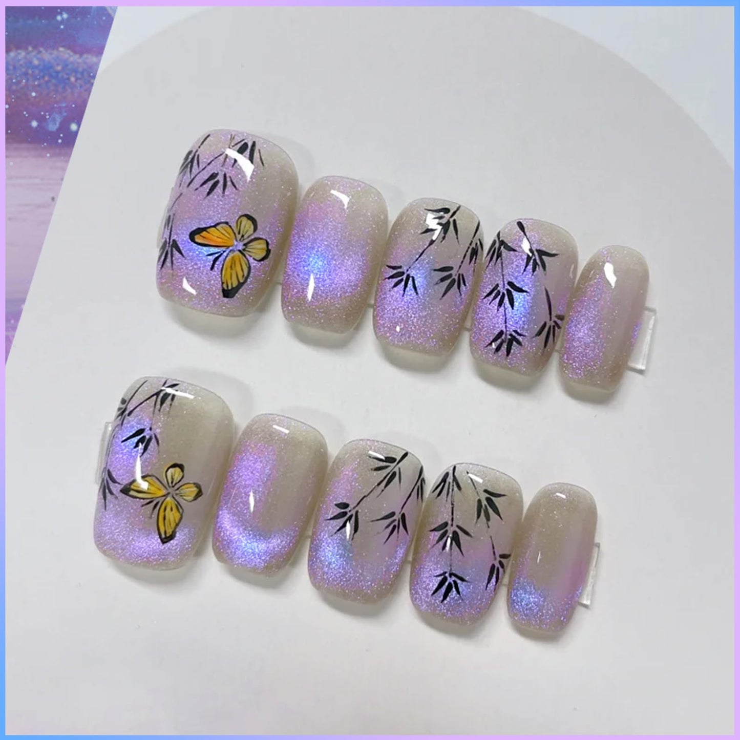 Born Pretty Cat Magnetic Eye Gel Nail Polish, Purple Auroras Cat Magnetic Gel, Mermaid Shiny Effect Soak Off Nail Art Salon Manicure Home Gift 15ml