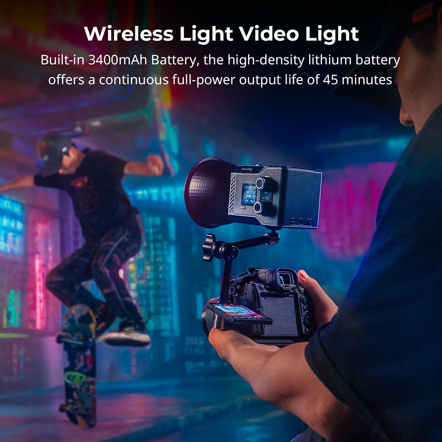 SmallRig RC 60C RGB LED Video Light, 3400mAh Battery 45min Runtime, APP Control, Potable Palm-Sized Continuous Output Lighting 2500K-10000K, for Photography/Video/Studio, Lite Edition