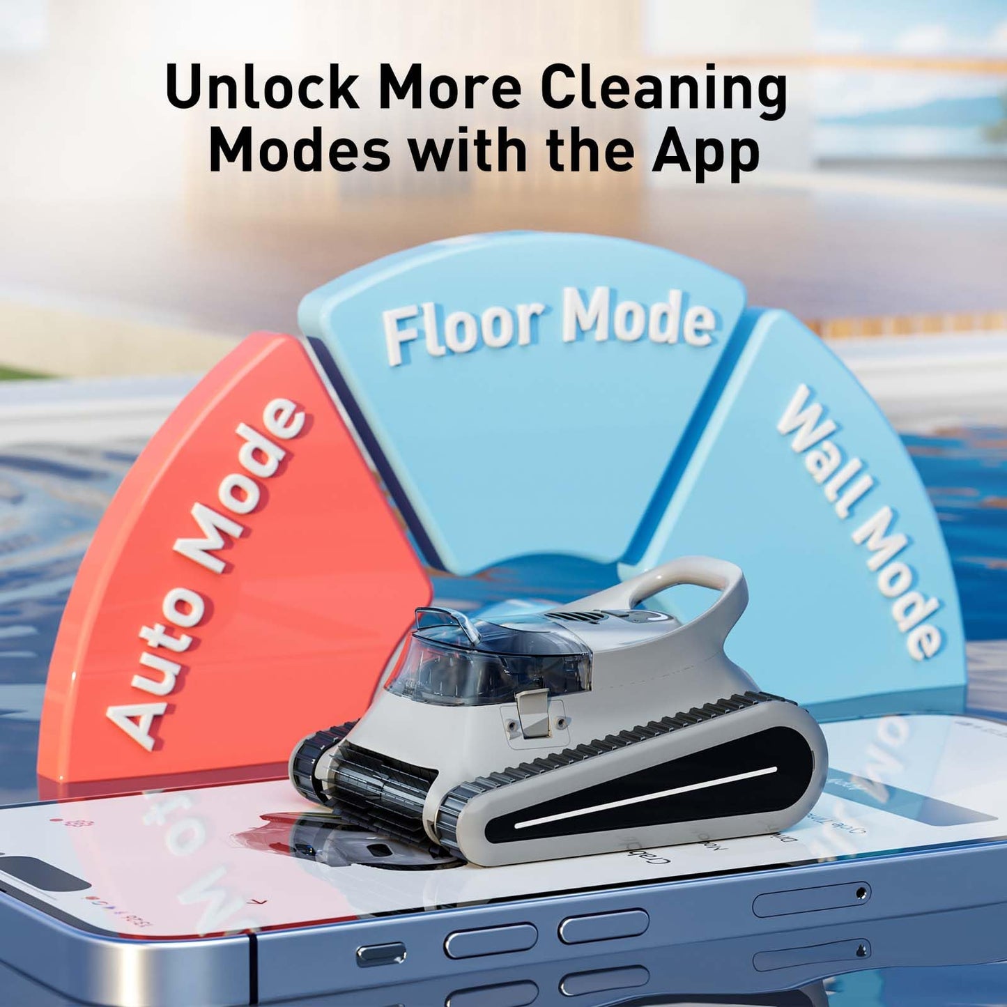 Pool Vacuum for Above Ground Pool Up to 2000 Sq.ft, Pool Vacuum for Inground Pools Lasts Up to 150 Mins, Dual Brushes for Superior Cleaning, Pool Cleaner for Wall, Floor and Auto Mode