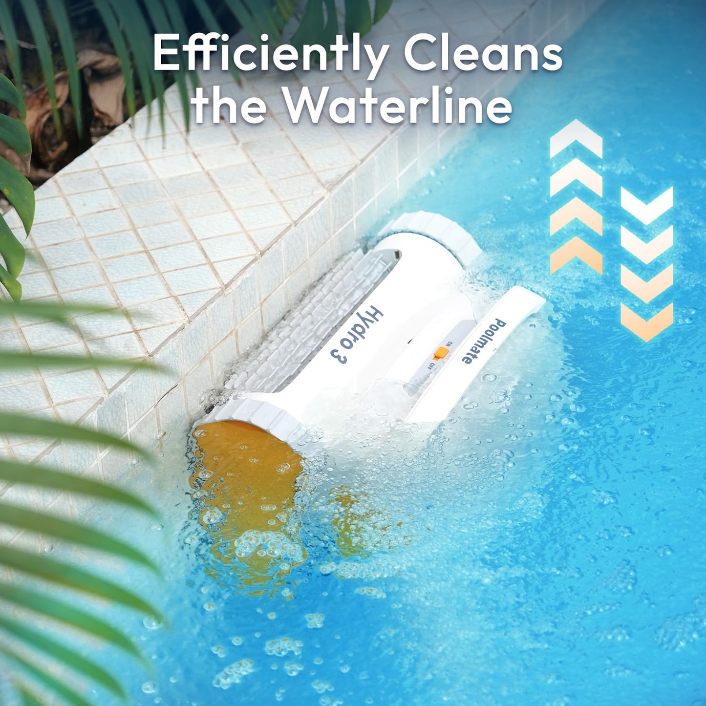 Cordless Robotic Pool Cleaner, Automatic Pool Vacuum for Inground and Above Ground Pools, Lasts 200 Mins, Floor/Wall/Waterline Cleaning, Dual Inlet, Waterline Technology, Self-Parking