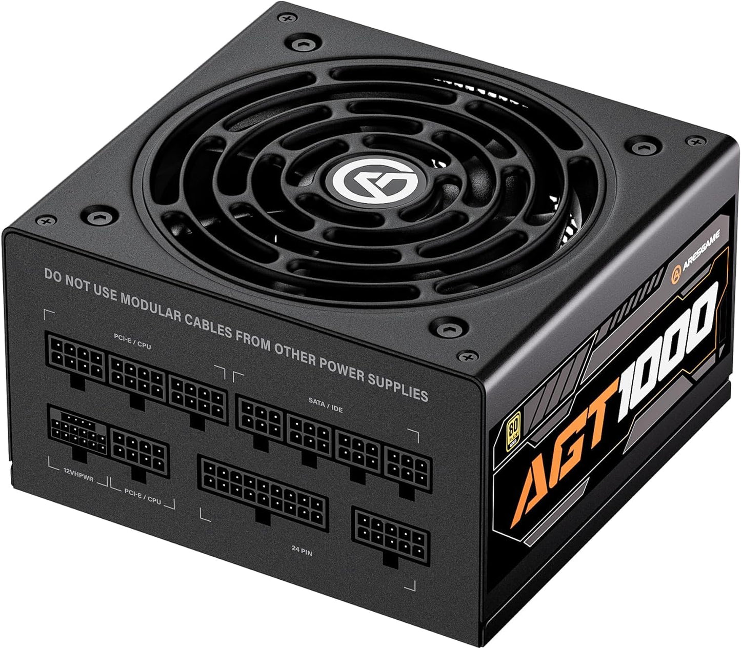 ARESGAME AGT Series 1000W Power Supply, 80+ Gold Certified, Fully Modular, FDB Fan, Compact 140mm Size, 10 Year Warranty, ATX Gaming Power Supply