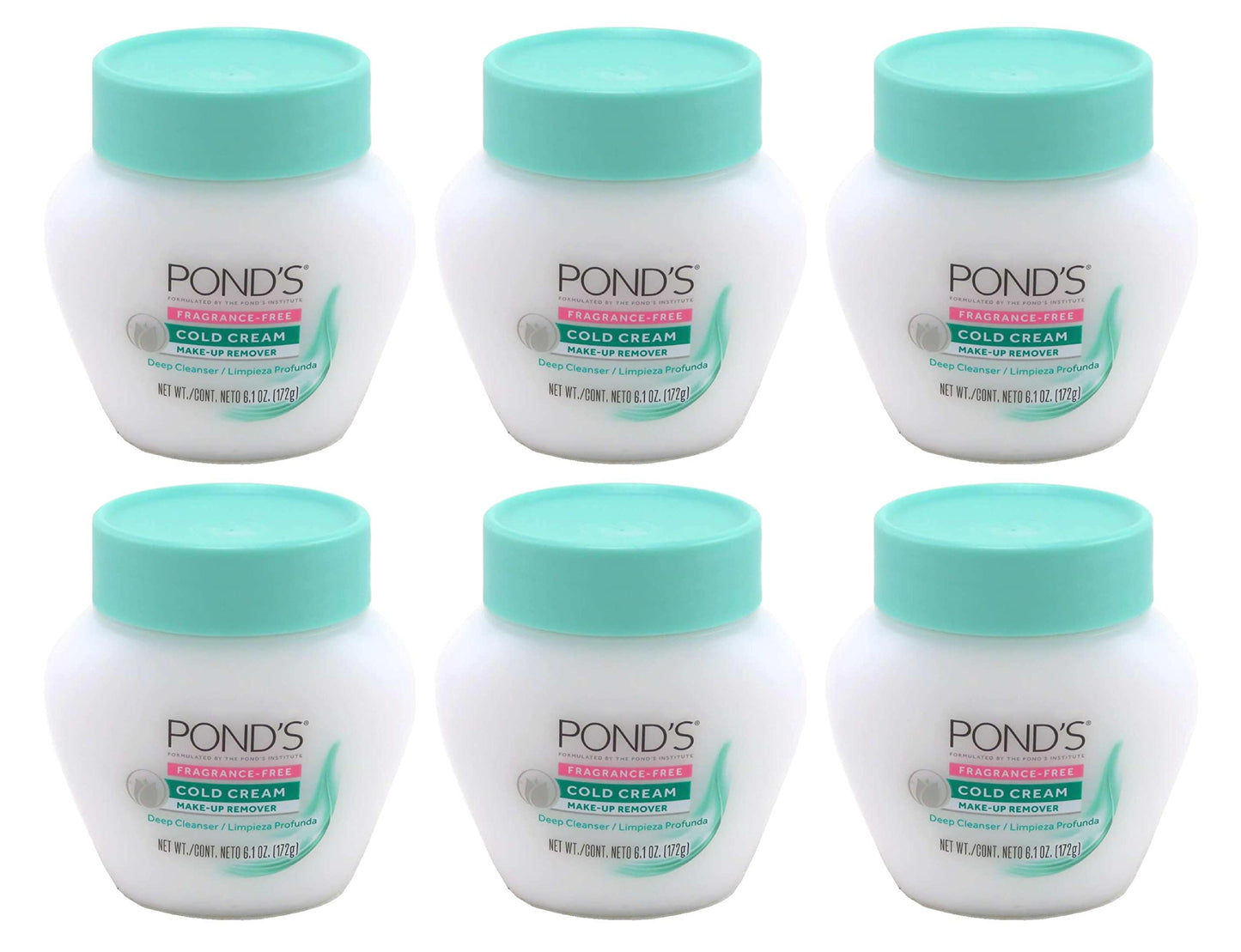 Ponds Cold Cream Make-Up Remover Fragrance-Free 6.1 Ounce (Pack of 6)