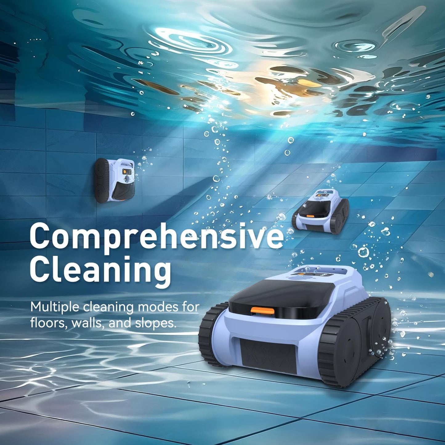 Robotic Pool Cleaner for Inground Pool & Above Ground Pool Vacuum | 2150 Sq.ft Coverage | Smart Navigation | Cleans Floor, Walls & Waterline | Powerful Cordless Vacuum