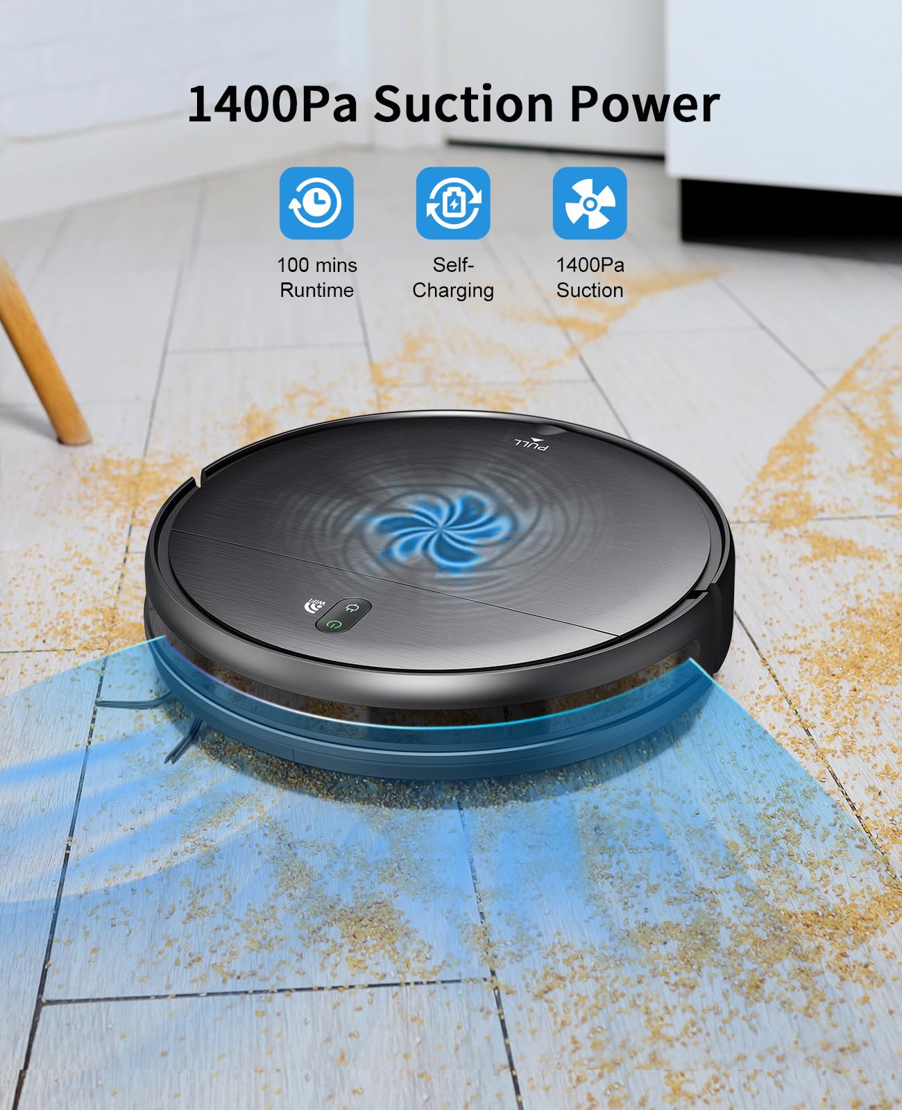 Robot Vacuum and Mop Combo, 2 in 1 Mopping Robot Vacuum Cleaner with Schedule, Wi-Fi/Voice/App, Strong Suction, Easy of Use, Self-Charging Robotic Vacuum, Slim, Ideal for Hard Floor, Pet Hair, Carpet