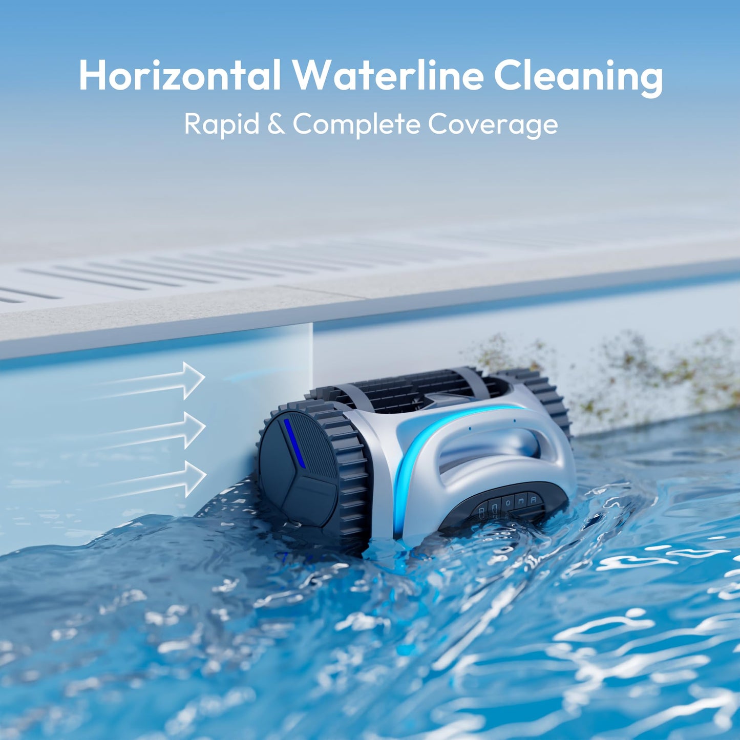 BUBLUE C20H Robotic Pool Cleaner, Corded & Cordless - Hybrid Pool Vacuum Robot, Superior Suction, Smart Navigation, APP Control, Floor/Wall/Waterline, for Above & In-ground Pools up to 1,615 Sq.Ft