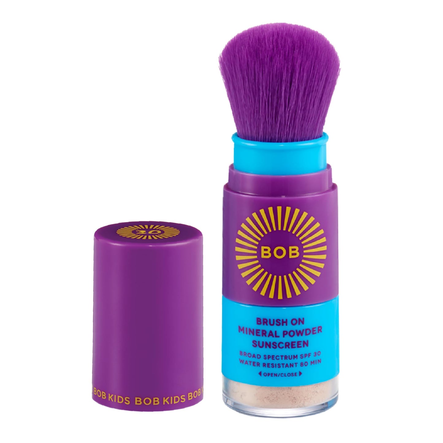 BOB KIDS SPF 30 Brush On Mineral Powder Sunscreen, Broad Spectrum Protection, Water Resistant 80 Mins, Fragrance Free, Easy to Apply for Kids & Babies, Mfg in USA