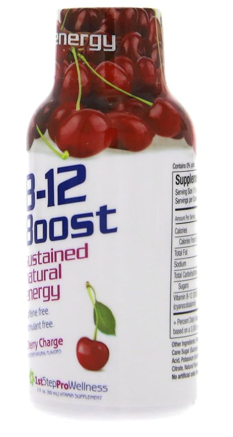 1st Step for Energy B-12 Boost Cherry Charge 12 (2 fl oz) bottles